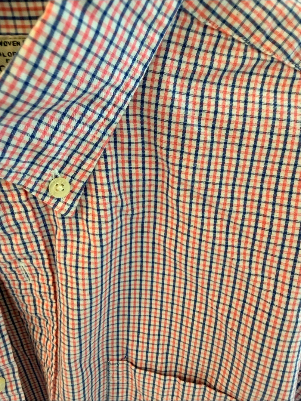 J. Crew Pink and Blue Micro-Check Button-Down Shirt